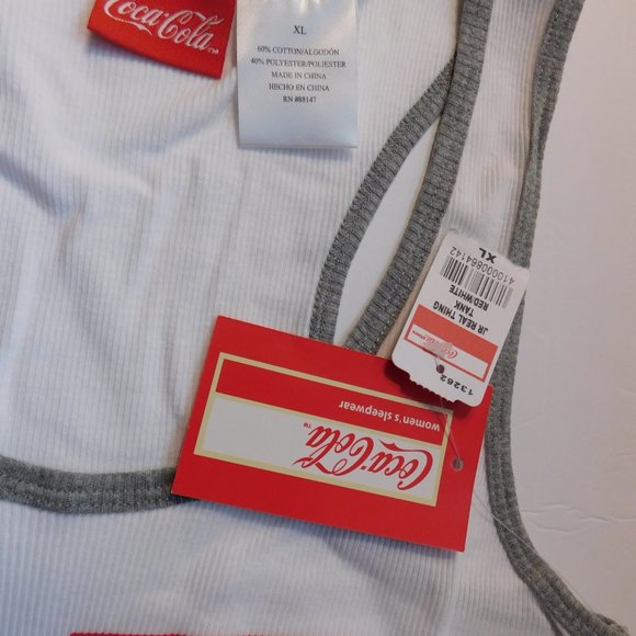 Coca Cola White Tank Top It's The Real Thing Size XL NEW - Picture 2 of 3
